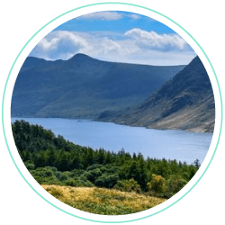 a round image of a river